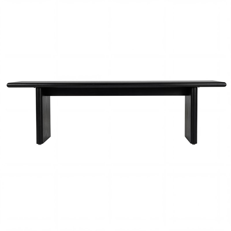 Soleil 64 In. W Wood Bench, Black, Black