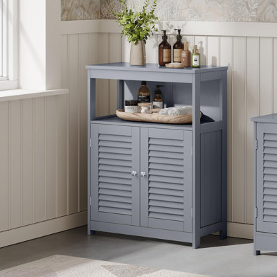 Bathroom Floor Cabinet with Double Shutter Doors Bathroom Floor Cabinet with Double Shutter Doors