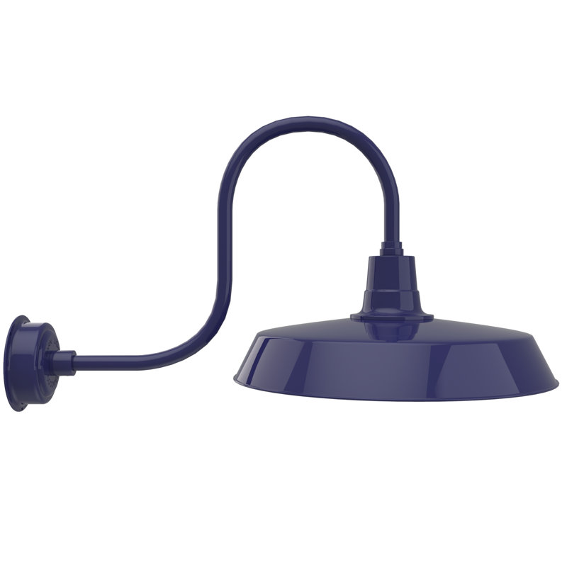 Luminaire de grange d'extérieur à DEL Haleigh, H 9 po x l 22 po x P 17 po, Bleu de cobalt