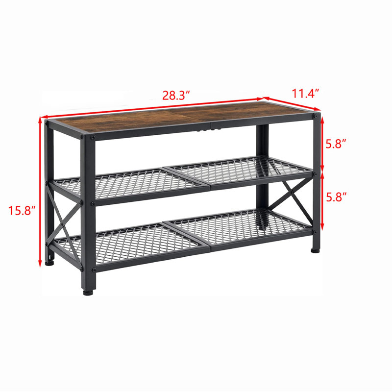 Gracie Oaks 3-Tier Shoe Rack Bench | Wayfair