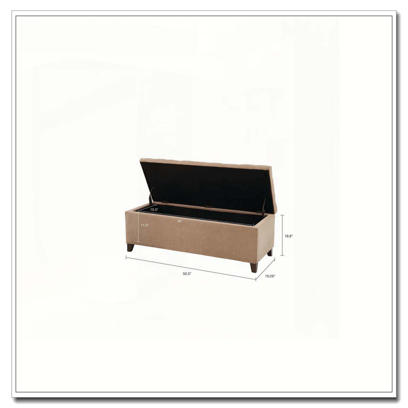 Banc de rangement capitonné à fermeture douce, Sand
