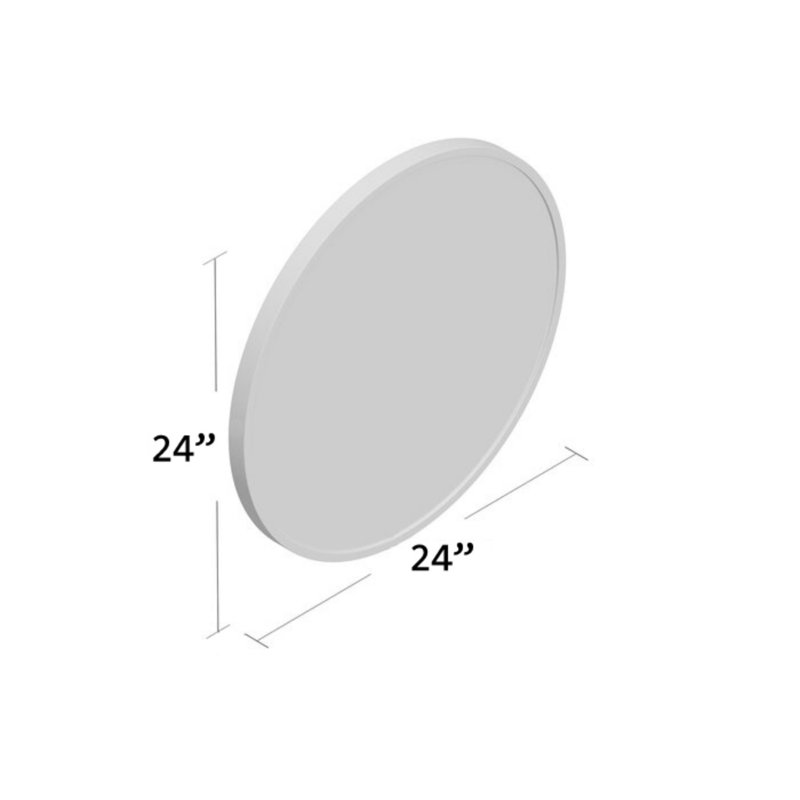 Rouillard Metal Round Mirror, Black, 24" x 24"