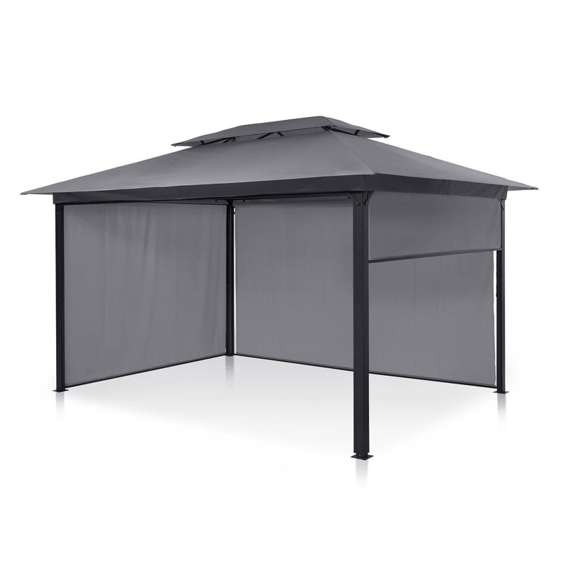 3m x 4m Steel Patio Gazebo, Dark Grey