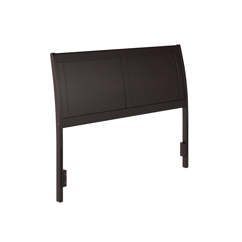 Tête de lit-bateau en bois massif Lhantillony, Espresso, Double