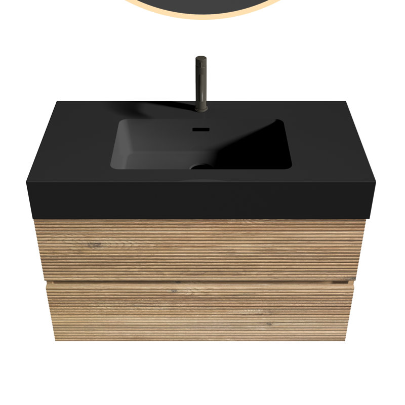 Meuble-lavabo mural en quartz avec finition écologique pour les espaces de style moderne