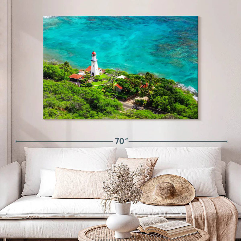 Diamond head lighthouse Aletra, H 34 po x l 51 po