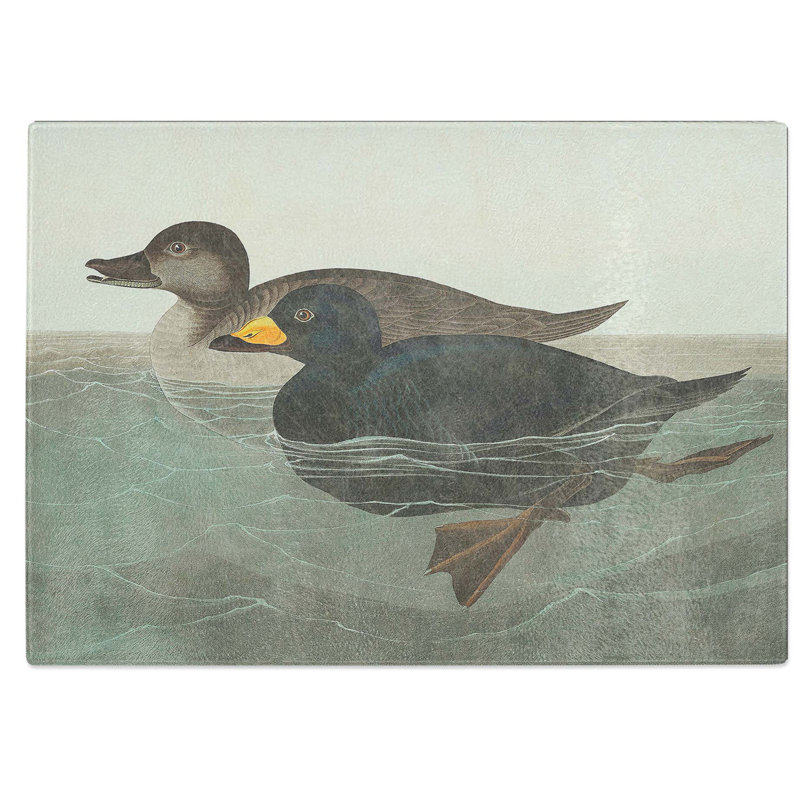 Tempered Glass American Scooter Duck Chopping Board, 39 cm W x 28.5 cm L