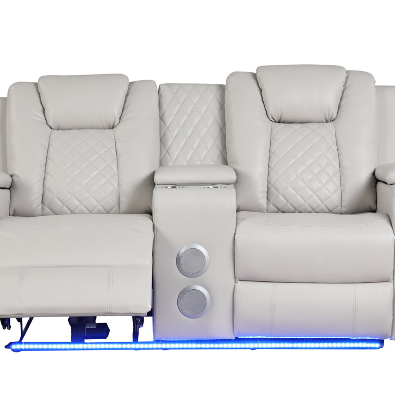 Ensemble de luxueux fauteuil inclinable électrique en similicuir avec appuis-tête réglables et éclairage à DEL pour un confort moderne