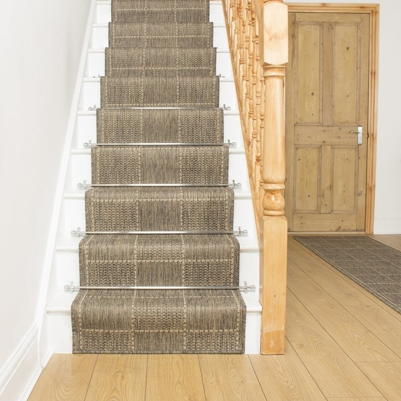 Stair Runner Lometa Chequered Flatweave Area Rug, Runner 66 x 480cm