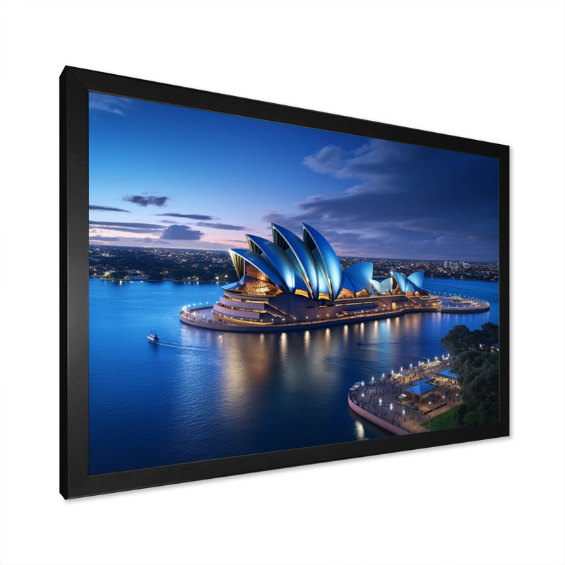 Australie, Sydney, icônes IV, impression sur toile, Cadre photo noir, H 16 po x l 32 po x P 1 po
