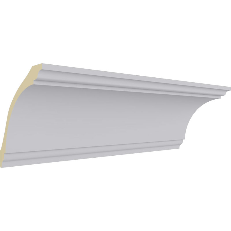 Primed White Polyurethane Geometric Crown Moulding Sample