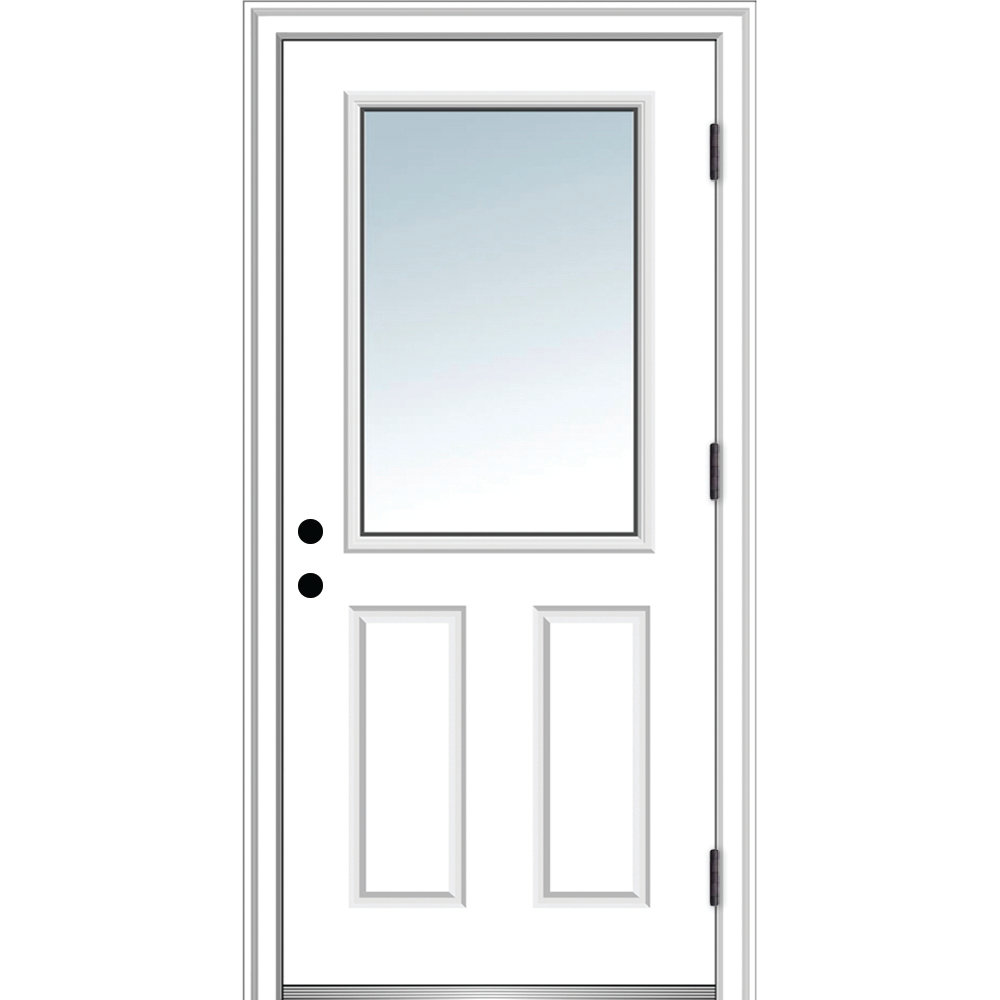 Clear Glass 80'' Paneled Fiberglass Front Entry Doors MMI DOOR Door