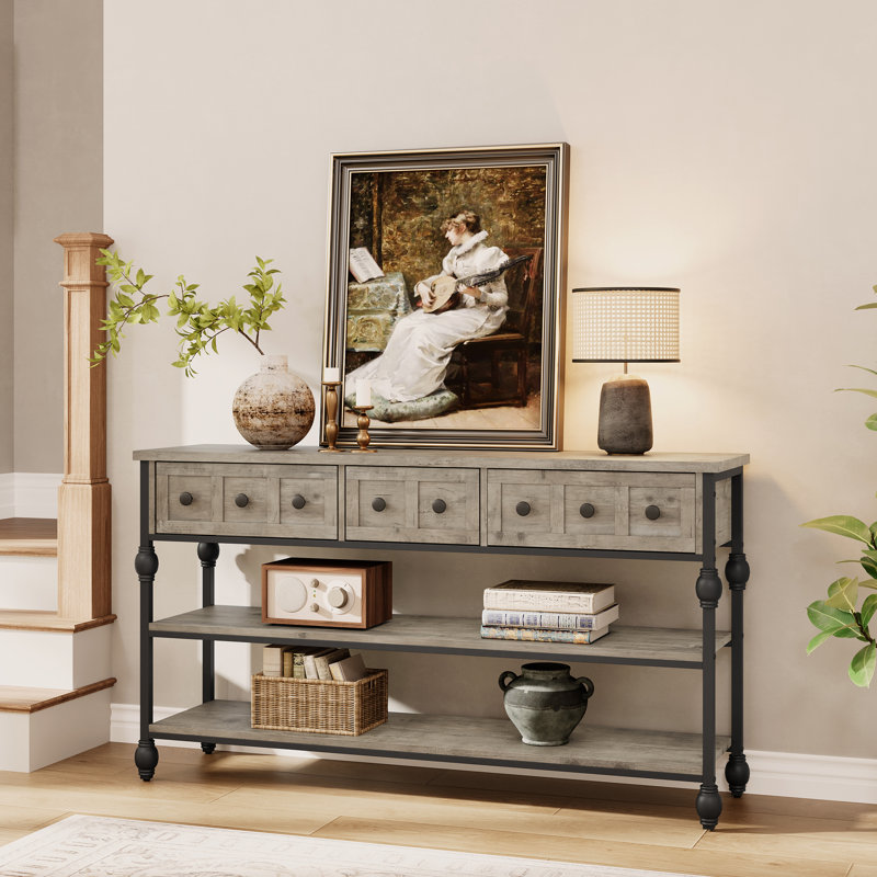 52.56" Console Table With 3 Drawers