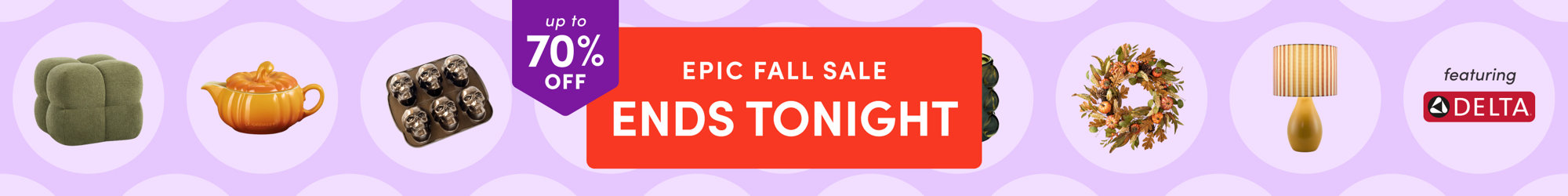 Epic Fall Sale ends tonight with up to 70 percent off, featuring Delta.