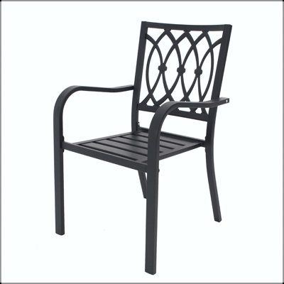 Heavy-Duty Stacking Chair with 350 lb Capacity and Breathable Slatted Back (Set of 4)