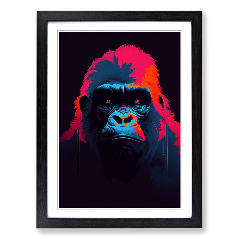 Gorilla Minimalism Art - Framed Print