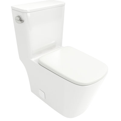 Toilette en céramique blanche avec chasse d'eau stable et silencieuse - siège à fermeture douce, chasse d'eau à siphon, faible absorption d'eau, utilisation économique et élégante