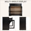 Buffet moderne en MDF de 81 cm (32 po) avec 2 tiroirs et 2 portes vitrées cintrées, fini bois noir-278126699