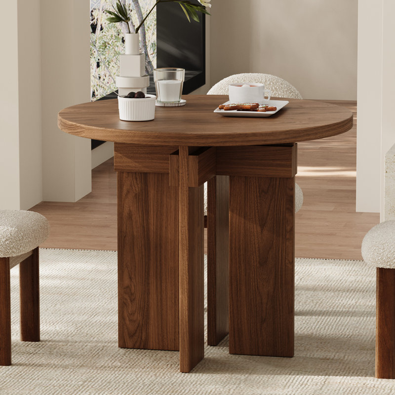 Table de salle à manger Modern Modern, Noyer, H 29,9 po x l 35,4 po x P 35,4 po