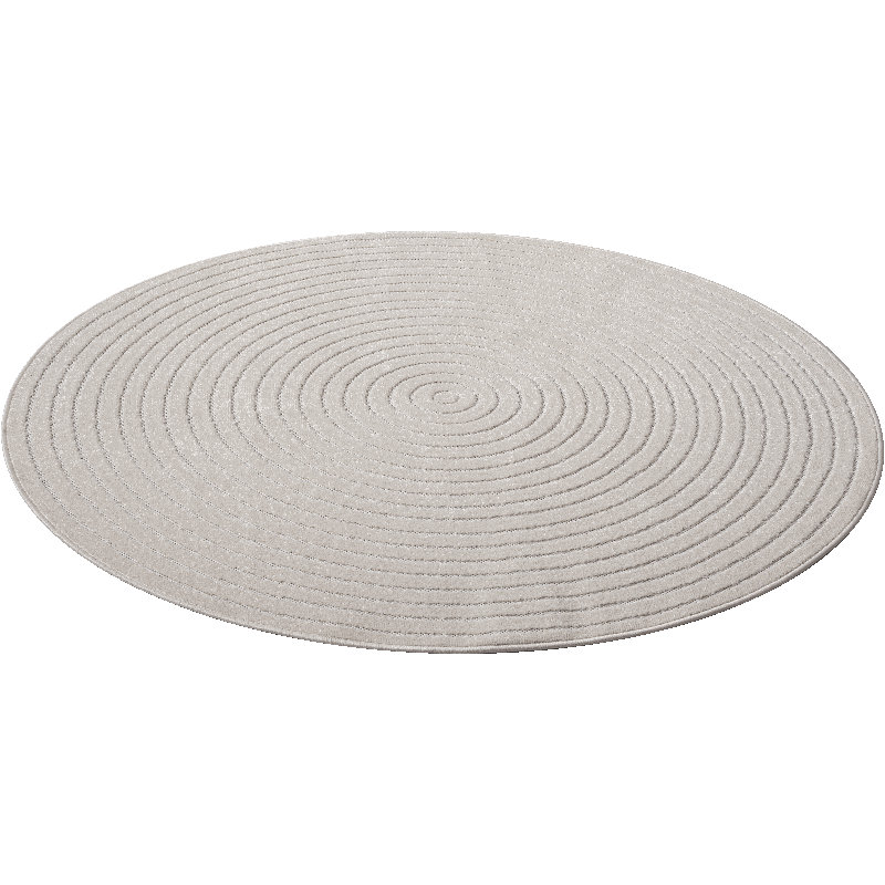 Carlose Geometric Print Area Rug, Cream, Round 160cm
