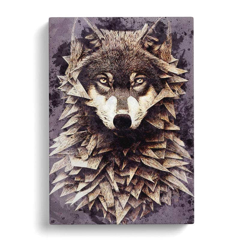 Spiked Wolf No.2 - Wrapped Canvas Print, 60cm H x 40cm W x 3cm D