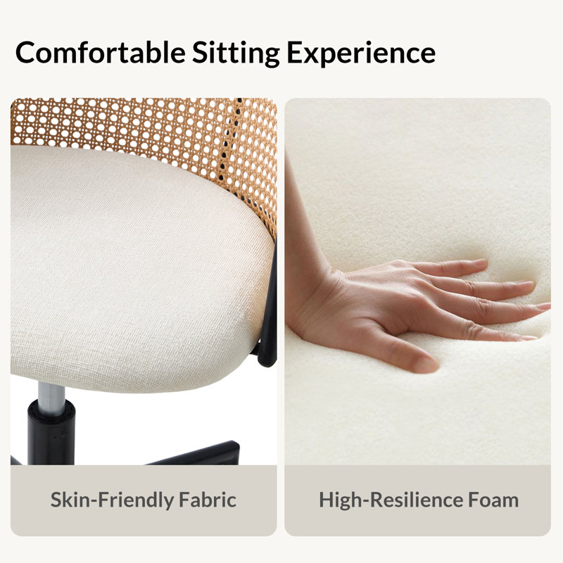 Clarrisa Mid-Century Modern Office Chair with Arc-Shaped Back, White