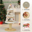 Arbre de Noël pour chat avec poteau à griffes épais (In5,4 po), tour pour chat en bois avec 3 condos - Mobilier robuste avec cadre en métal et tapis remplaçable pour chaton d'intérieur