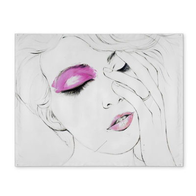 Napperon rose contemporain en polyester rose