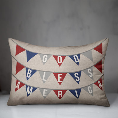  God Bless America Rectangular Lumbar Pillow