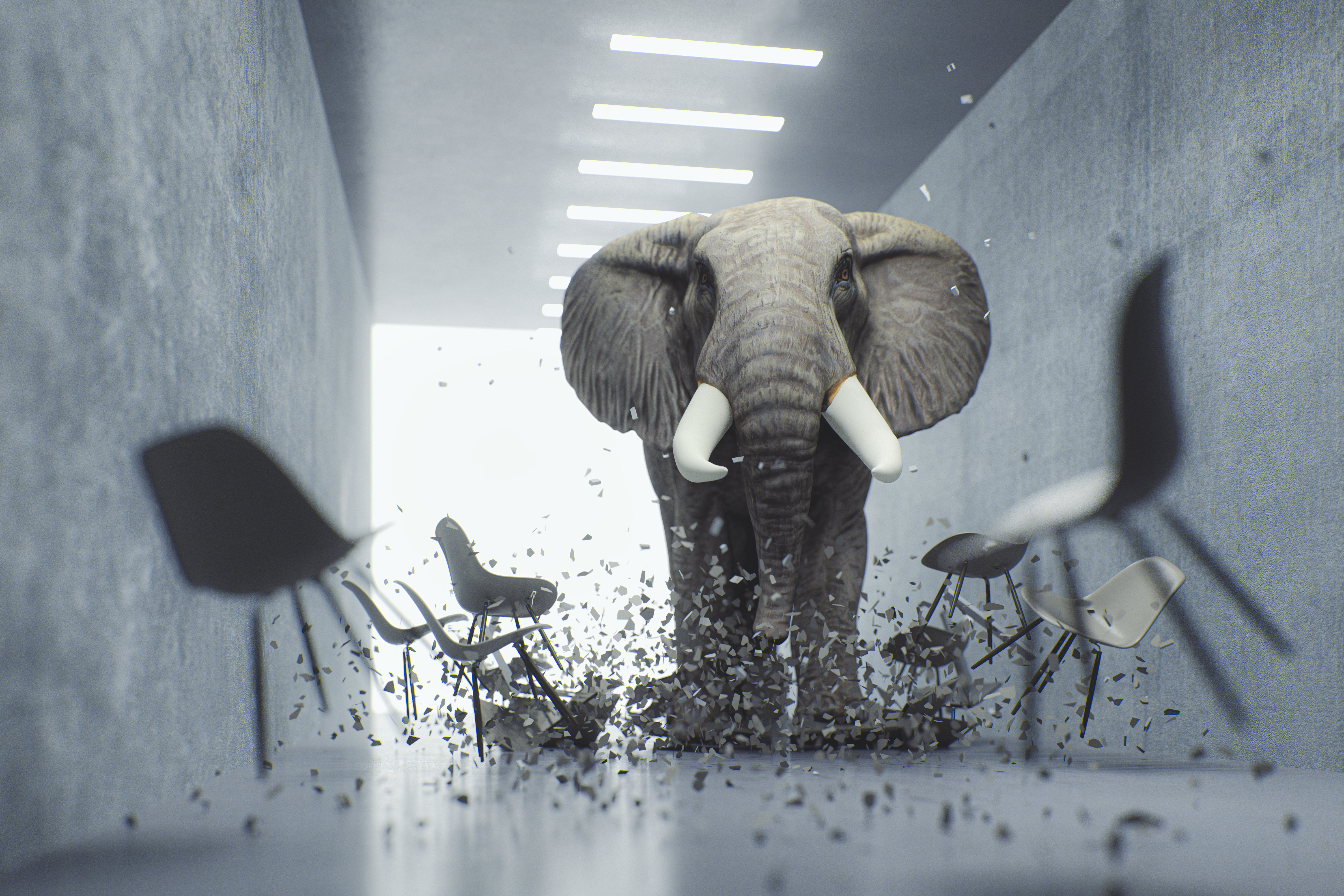 Angry Computer Elephant George Oliver Angry Elephant in The Office by Gremlin | Wayfair