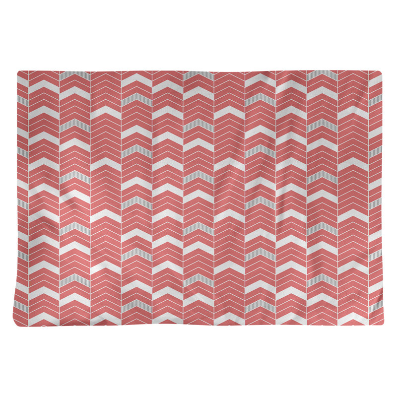 Récapitulatif à chevrons 18" lineed Stephenie, Rouge / Mauve, Coton
