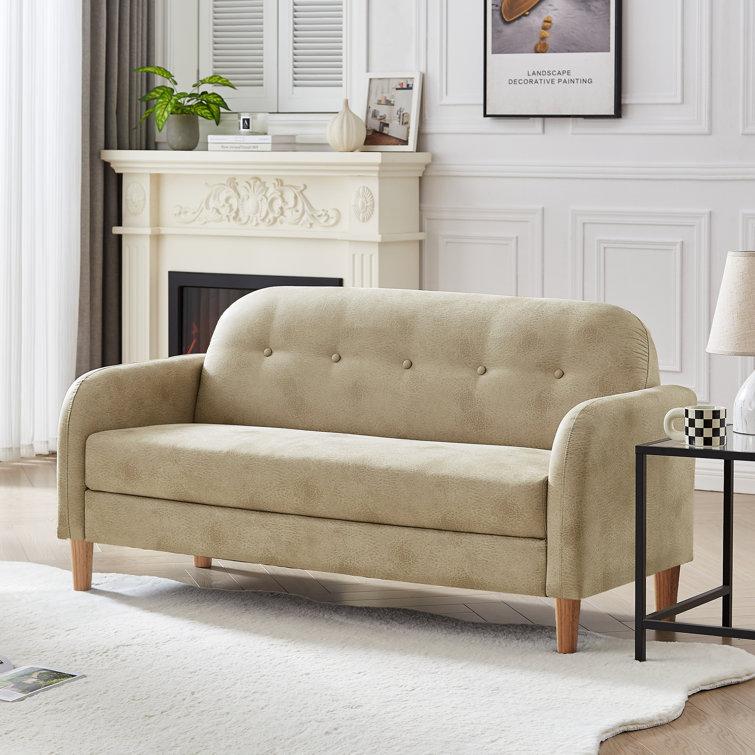 Vitali 58.2" Round Arm Loveseat camel color 