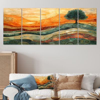 Baobab africain avec racines de la sérénité III - Art mural arbre - ensemble de décorations murales modernes