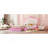 Full Size Upholstered Bed Frame With LED Lights, Modern Upholstered Princess Bed With Crown Headboard, 2 Drawers, Pink+White-401495958