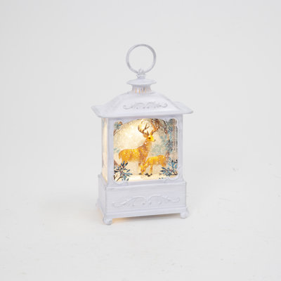 Spirited 10.1 in H Battery Operated Lighted Holiday Scene Spinning Water Globe