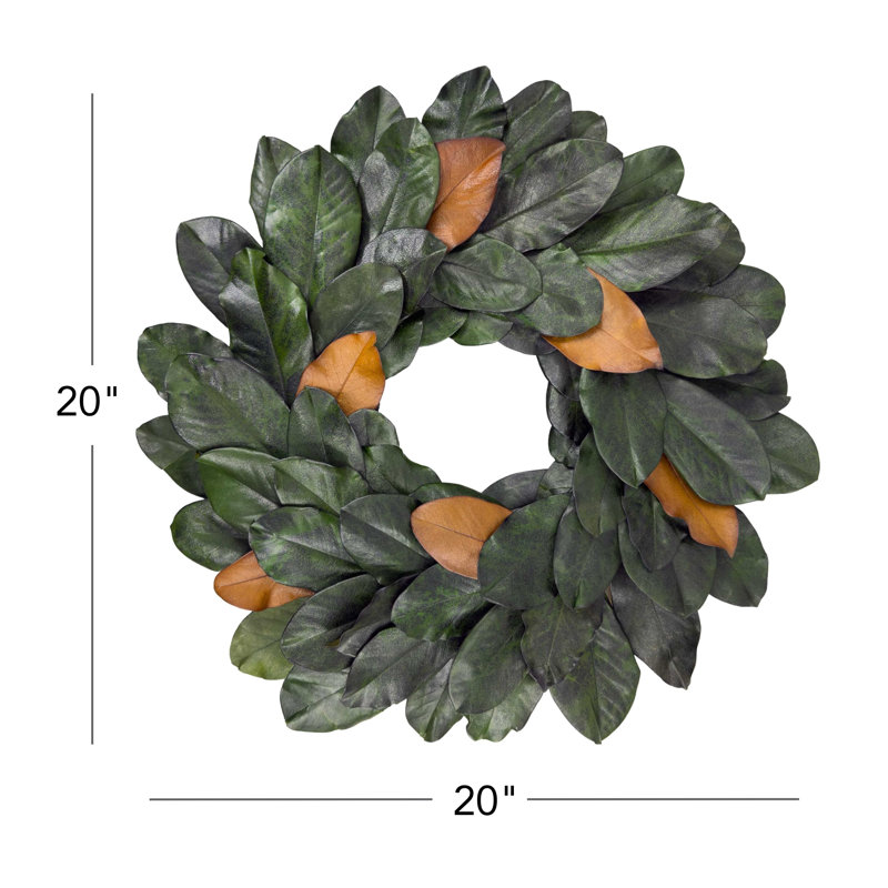 Trinity 20" Real Preserved Magnolia Leaf Wreath
