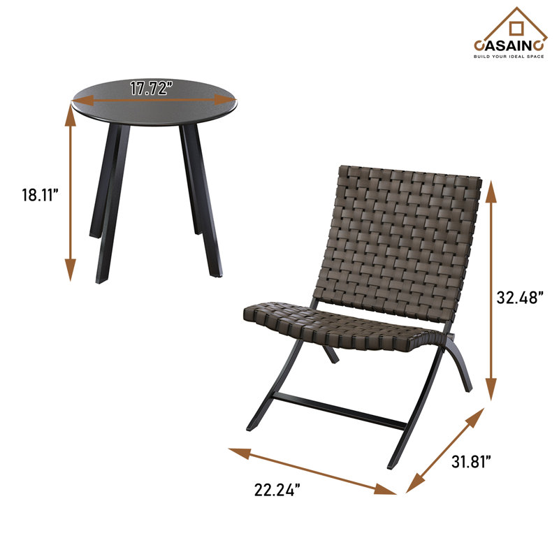 Ensemble de conversation 3 pièces Harlequinn, Brun foncé