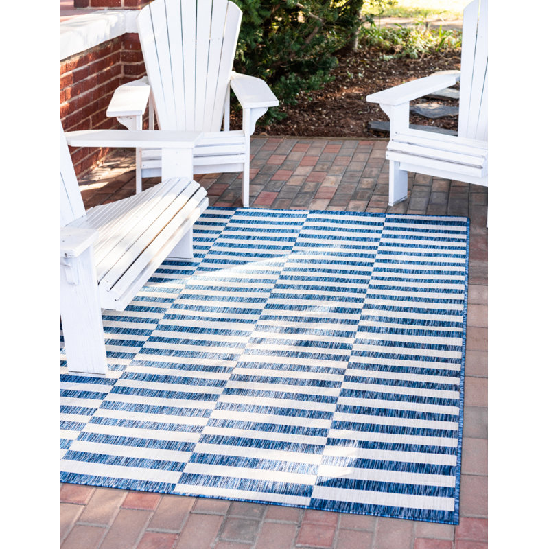Pana Striped Indoor / Outdoor Rug, Rectangle 8' x 11'4"