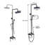 Modern Exposed Black Shower Mixer Tap Twin Head Large Bar Set 3 Way Valve Brass