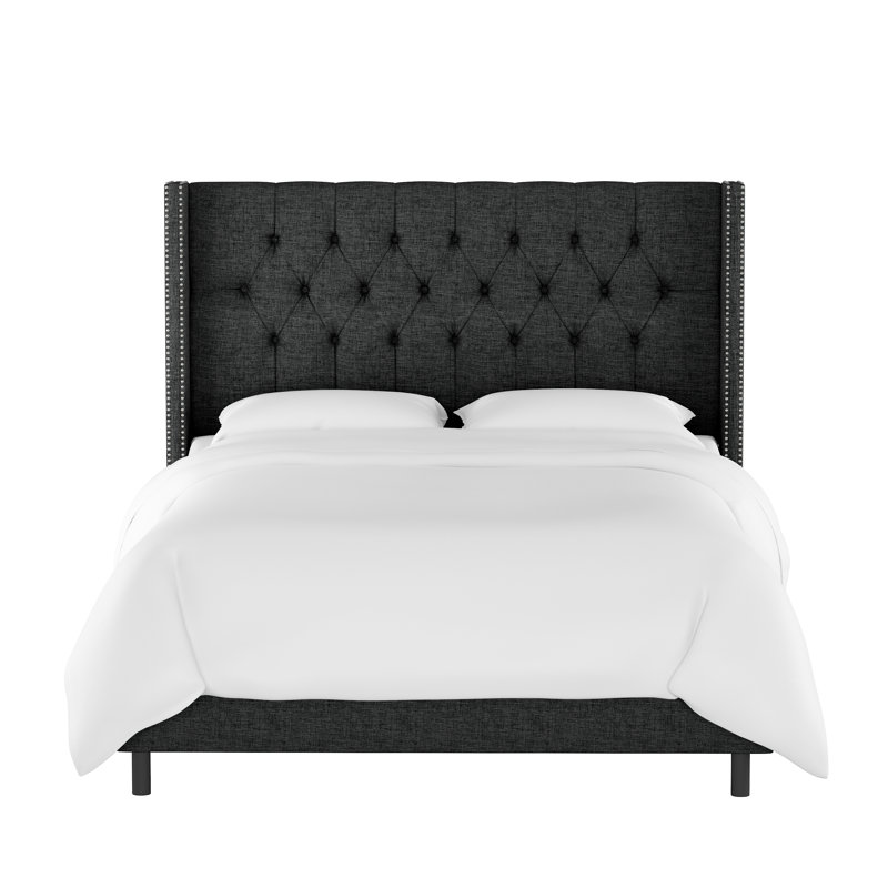 Casstown Upholstered Bed, Queen, Zuma Caviar Textured Linen