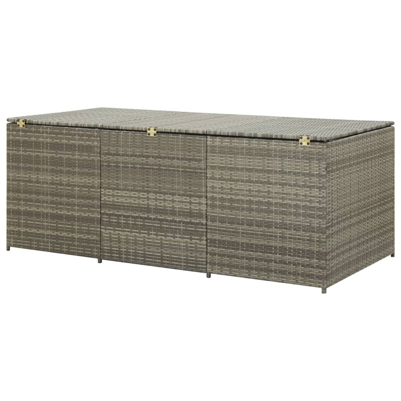 Latitude Run® Water Resistant Poly Rattan Deck Box, Gray, 27.6" H x 70.9" W x 35.4" D