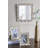 14.5X16" Decorative Stone Powder And Resin Wall Mirror With Wavy Gold And White Frame