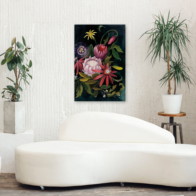 Black And Bromeliad Flower Show II Art, 36" H x 24" W