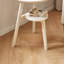 Table d'appoint ronde à 2 niveaux en bois massif avec tablette inférieure-574690925