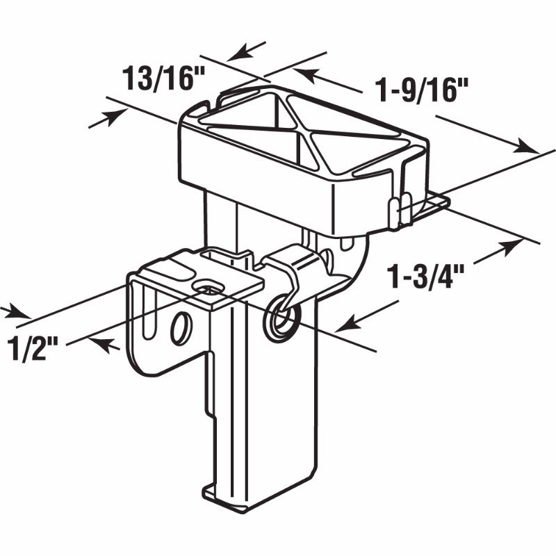 Guide de porte en miroir Prime-Line, guide en plastique, réglable