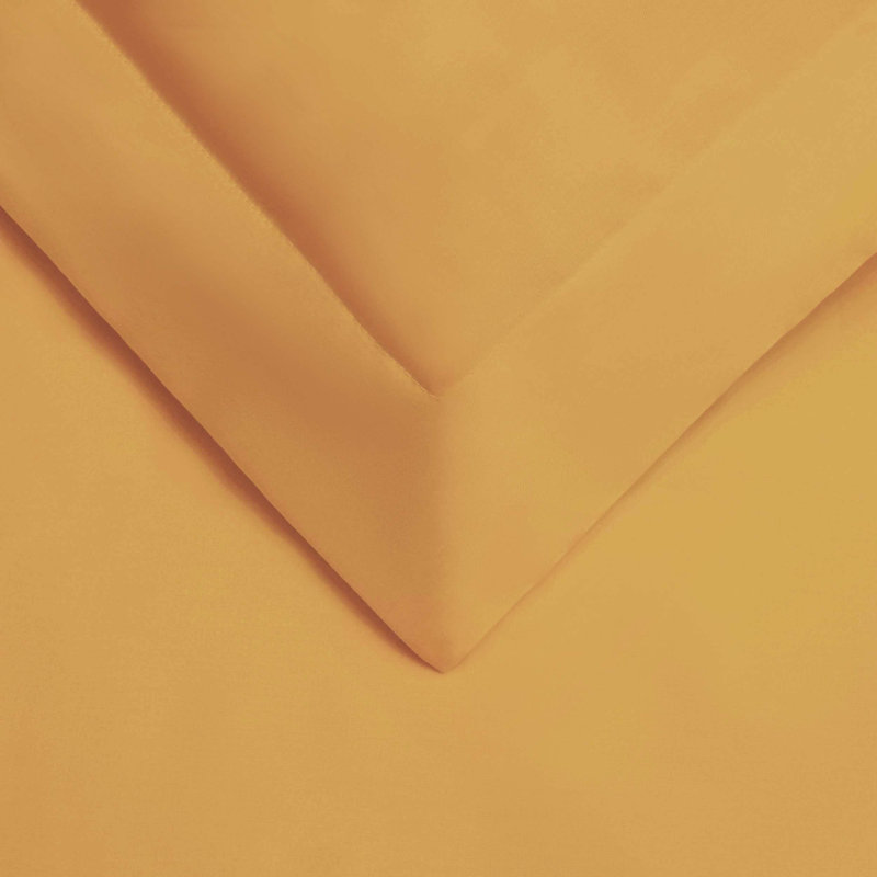 Edmont 530 Thread Count Certified Egyptian Cotton Blend Solid Duvet Cover Set with Pillow Shams, Full / Queen, Gold
