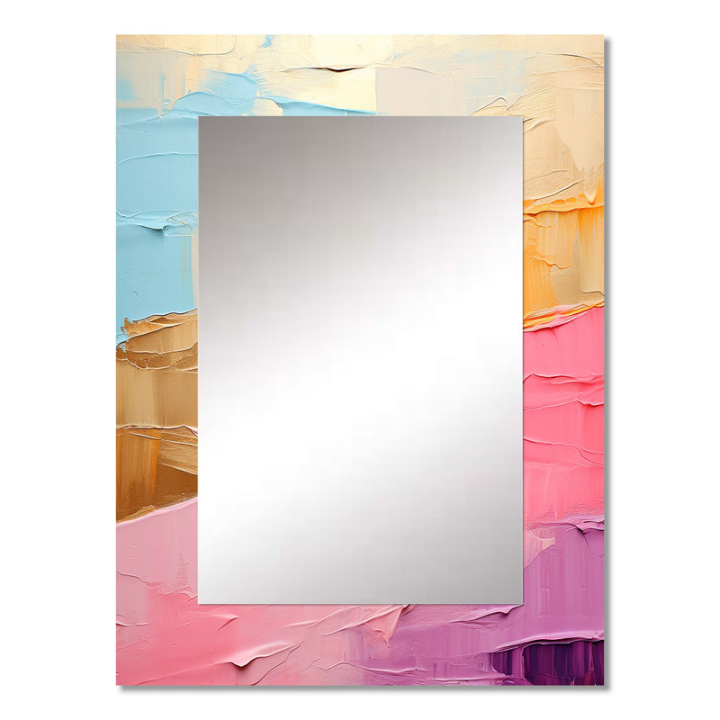 Minimalisme chassant les arcs-en-ciel I - miroir arc-en-ciel, miroir mural décoratif traditionnel, impression d'art en métal