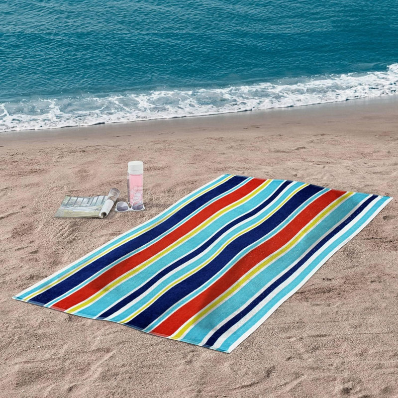 Serviette de plage surdimensionnée 100% coton Makenna, Multicolore