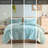 Blue Comforter Mini Full/queen - Shaggy Long Fur Soft Warm