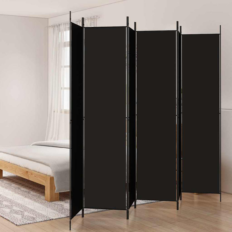 Paravent 6 panneaux vidaXL noir 118,1 po x 86,6 po, Noir, 6, H 86,6 po x l 118,1 po